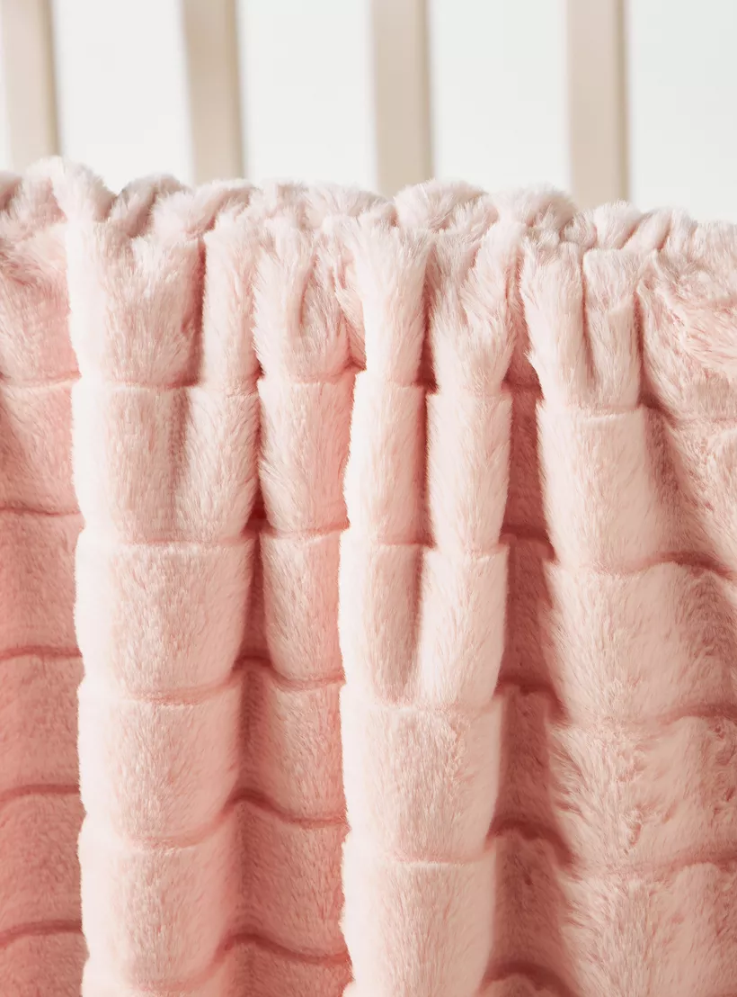 Juniors Textured Faux Fur Blanket - 100x127 cms-2