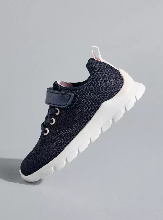 Mesh Detail Sports Shoes with Hook and Loop Closure-1