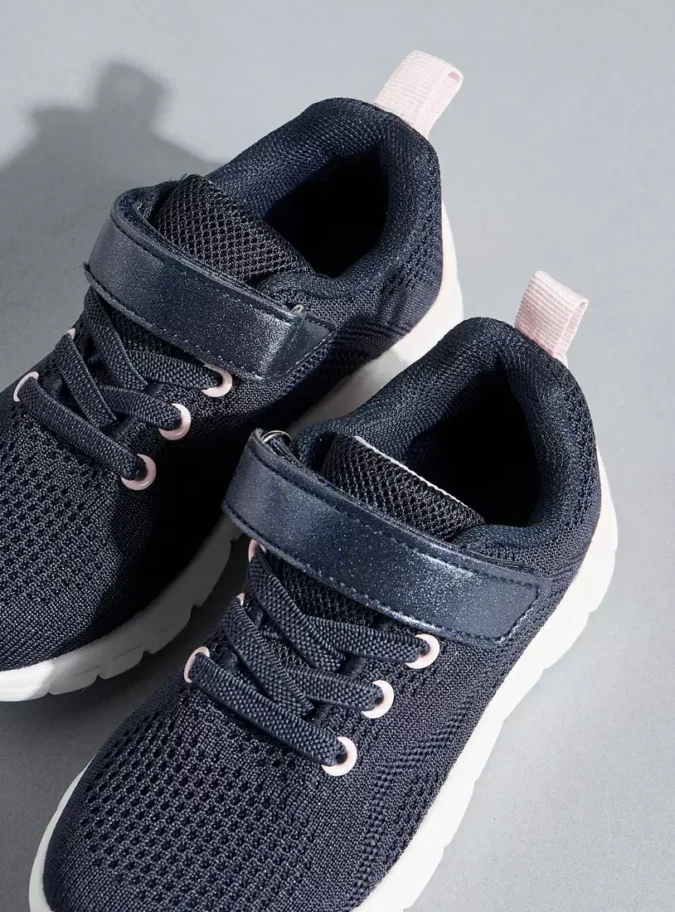 Mesh Detail Sports Shoes with Hook and Loop Closure-2