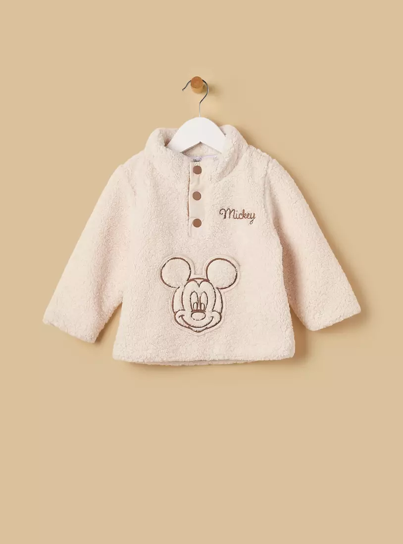 Mickey Mouse Applique Borg Jacket-2