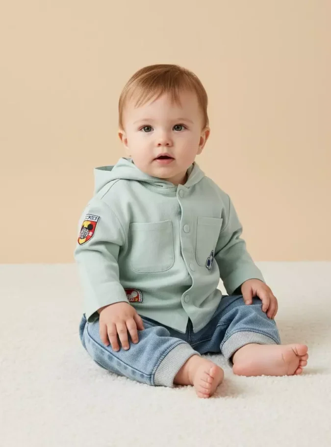 Mickey Mouse Print Hooded Shacket-1