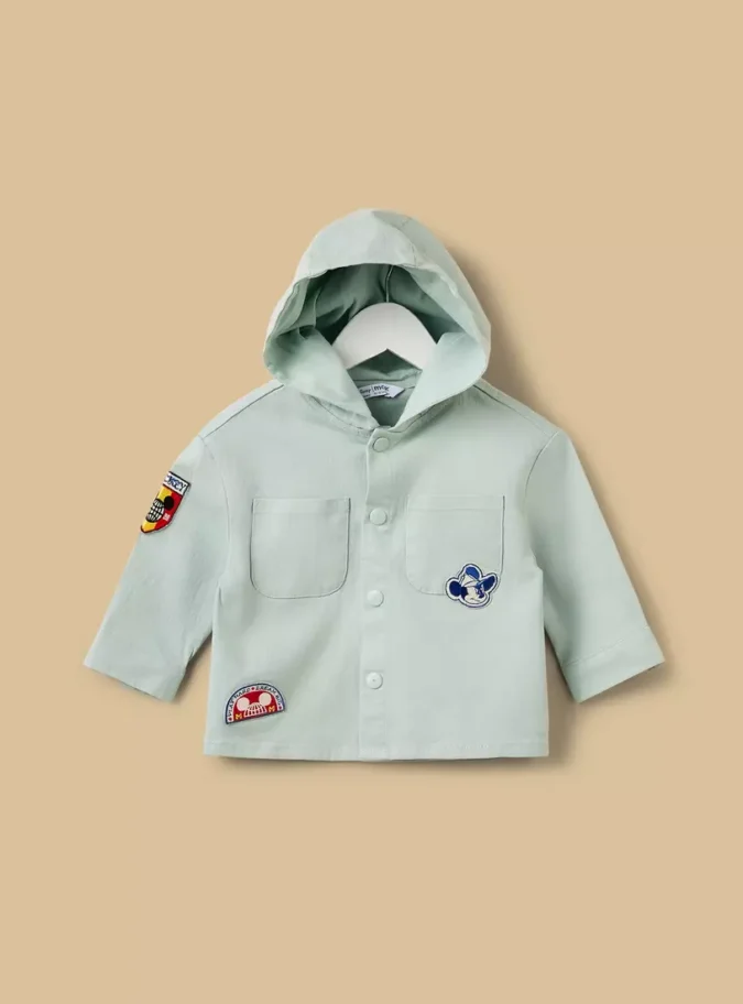 Mickey Mouse Print Hooded Shacket-2