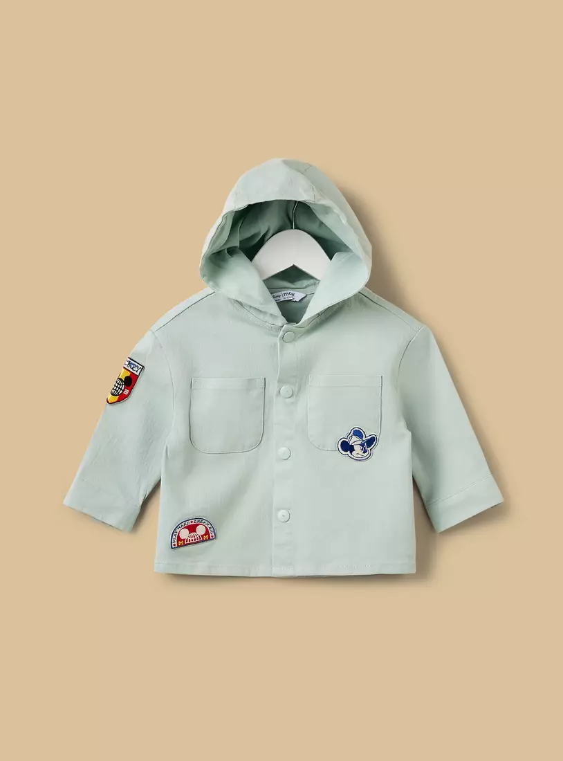 Mickey Mouse Print Hooded Shacket-2