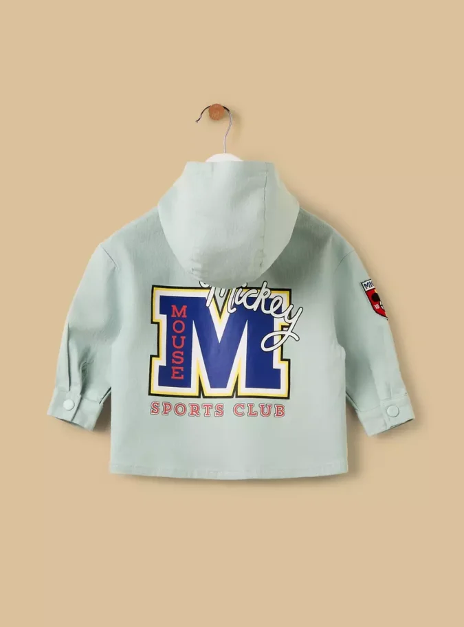 Mickey Mouse Print Hooded Shacket-3