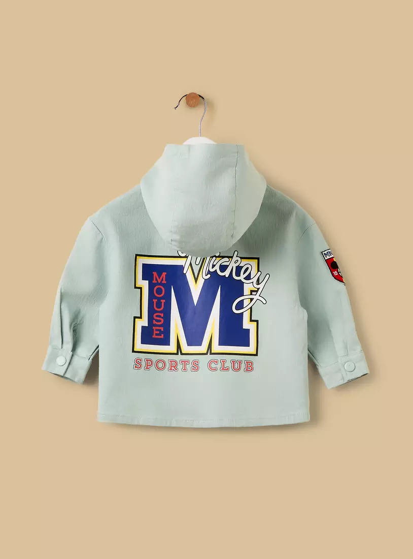 Mickey Mouse Print Hooded Shacket-3