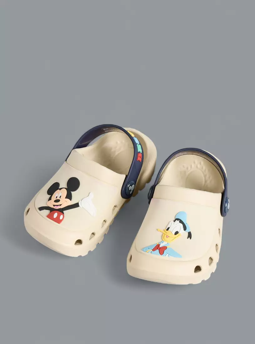 Mickey Mouse and Donald Duck Applique Clogs with Backstrap-2