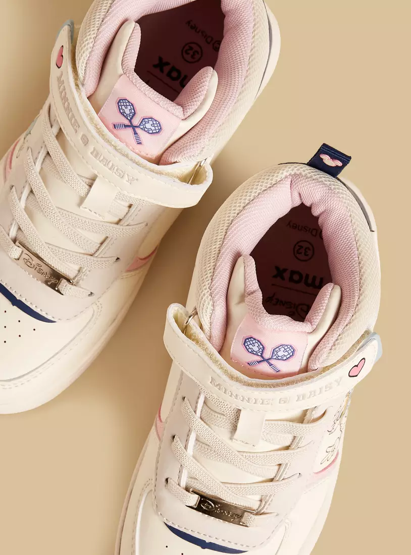 Minnie Mouse Print High Top Sneakers with Hook and Loop Closure-2