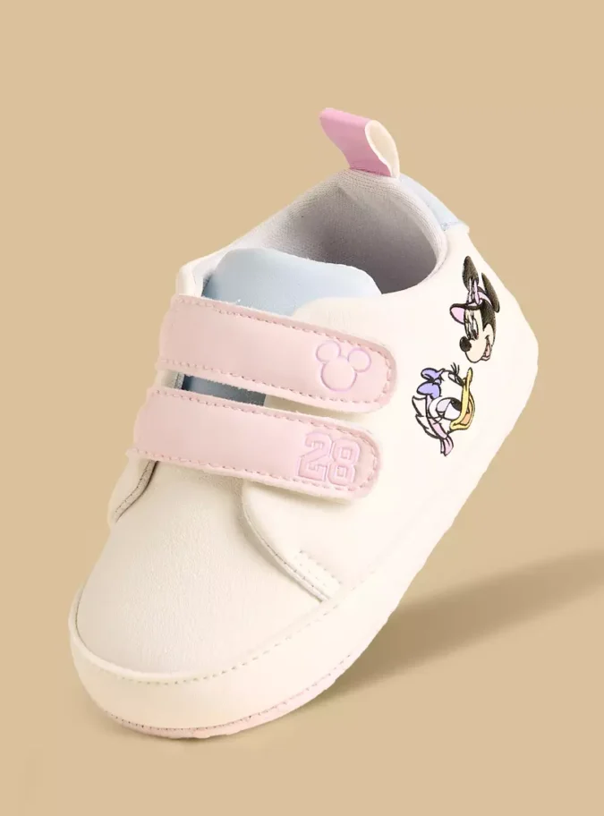 Minnie Mouse and Daisy Duck Print Booties with Hook and Loop Closure-1