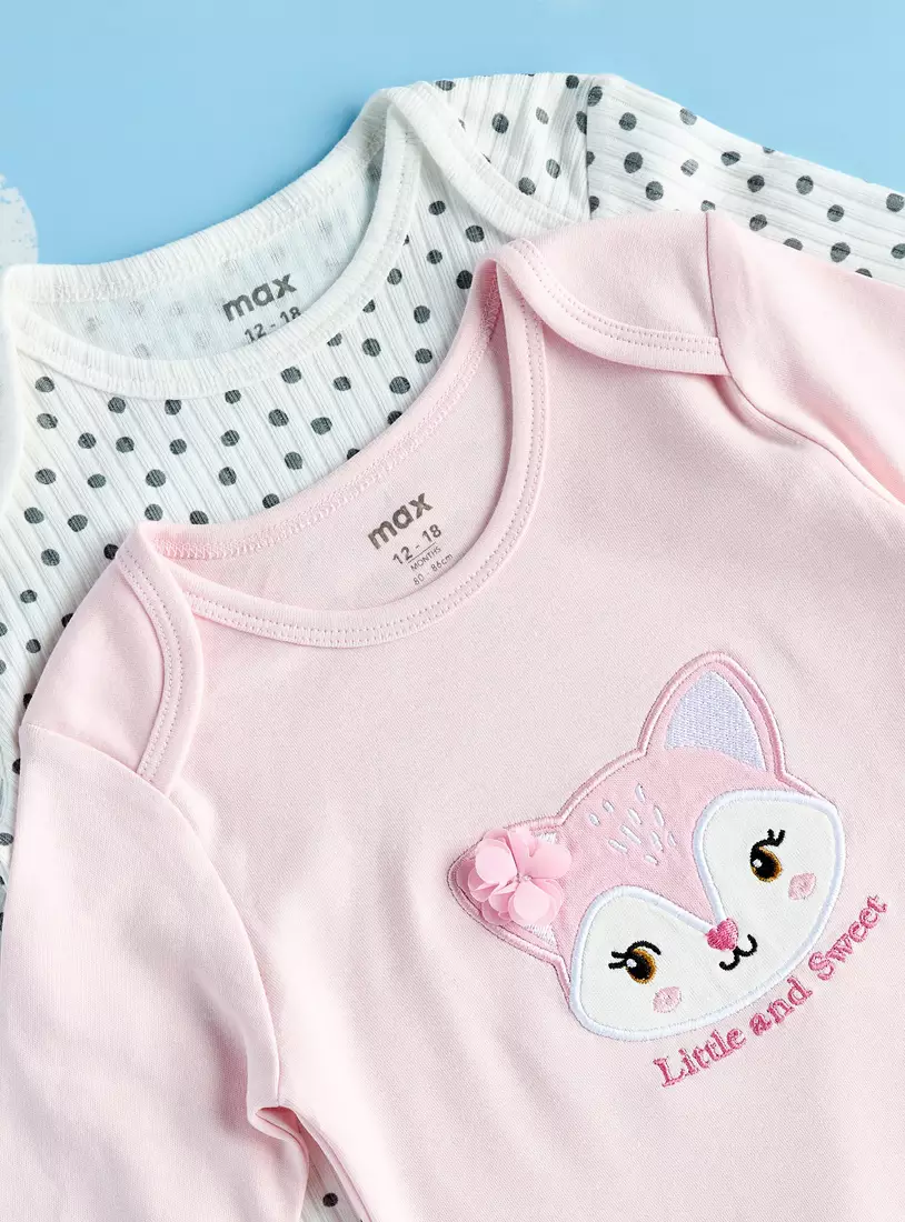 Pack of 2 - Assorted Long Sleeves Bodysuit-3