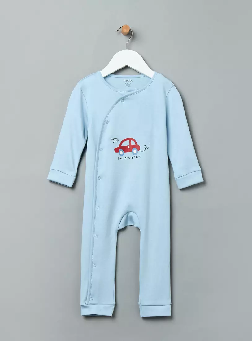 Pack of 2 - Car Print Cotton Sleepsuit-2