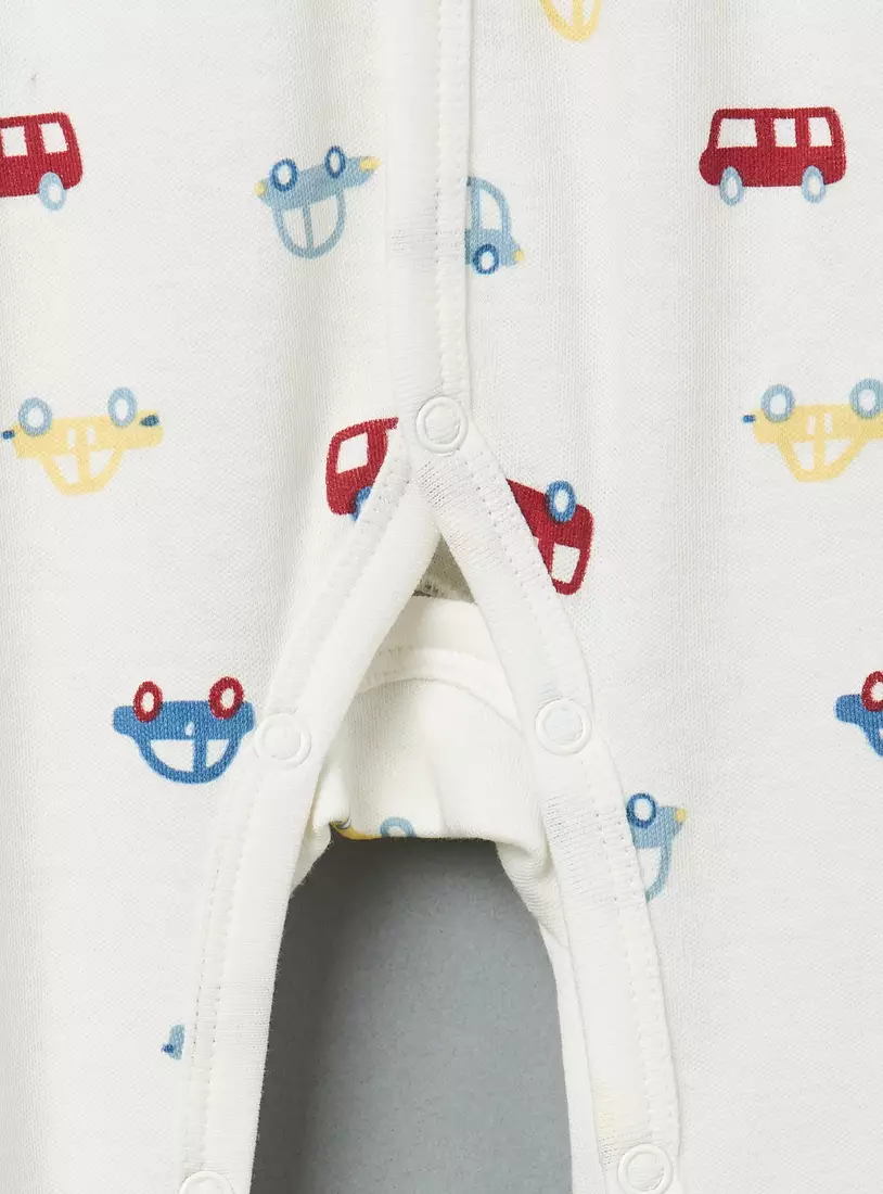 Pack of 2 - Car Print Cotton Sleepsuit-4