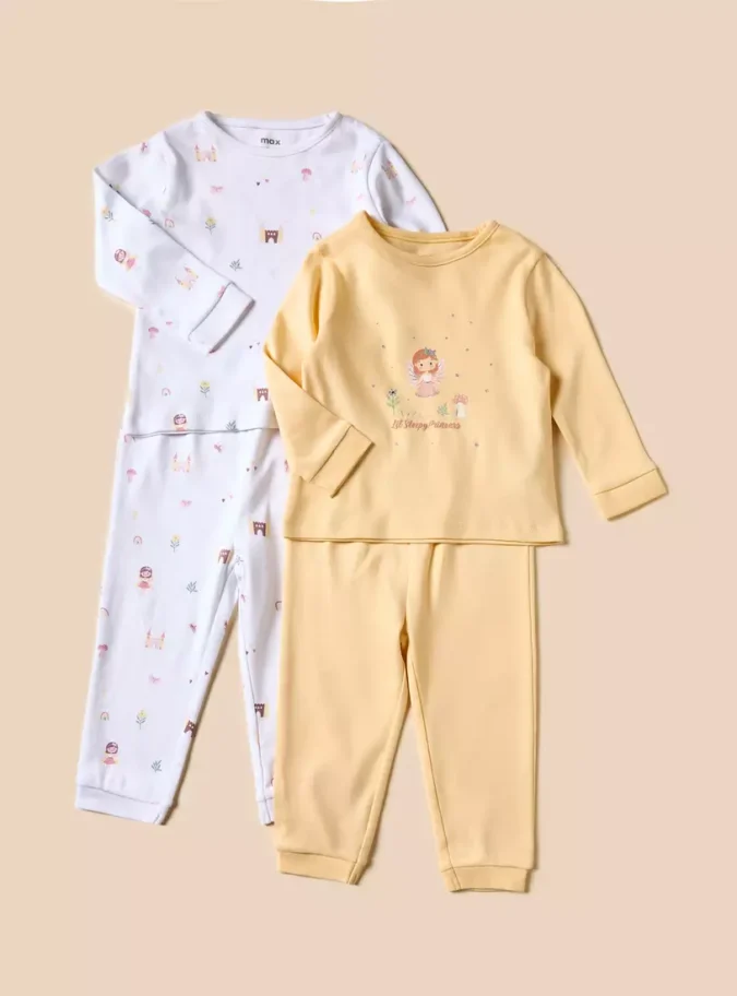 Pack of 2 - Fairy Print T-shirt and Pyjamas Set-1