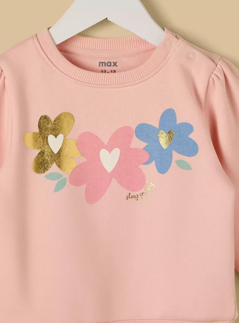 Pack of 2 - Floral Print Quilted Sweatshirt-4