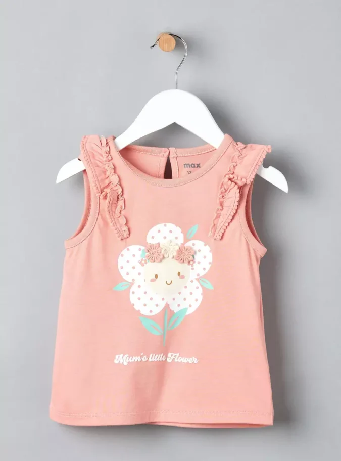 Pack of 2 - Floral Print T-shirt with Ruffle Detail-2