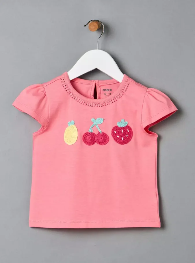 Pack of 2 - Fruit Print T-shirt with Cap Sleeves-2