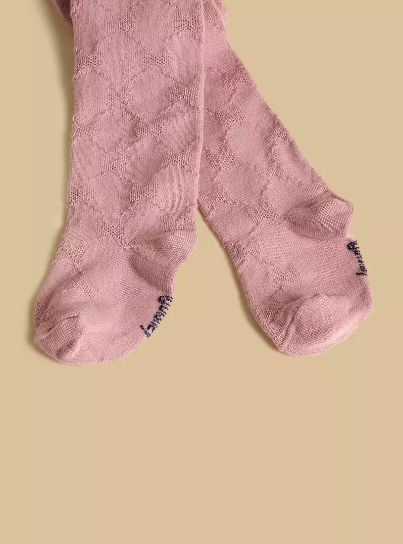 Pack of 2 - Minnie Mouse Print and Textured Tights-4