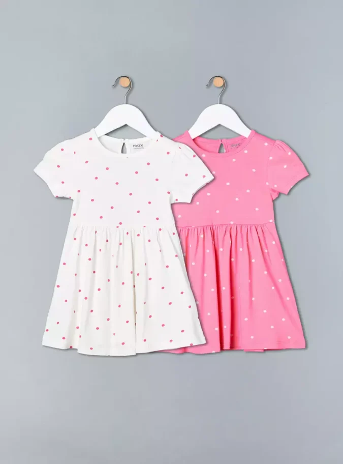 Pack of 2 - Polka Dot Print Cotton Dress-1