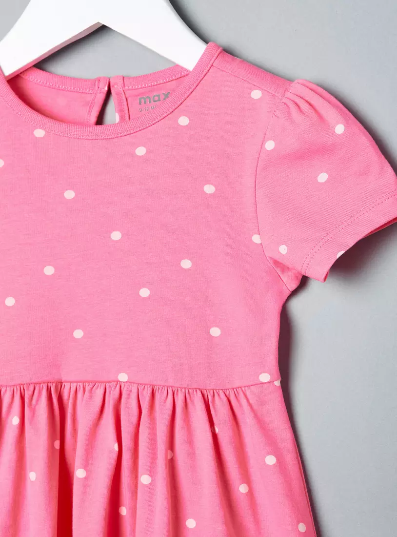 Pack of 2 - Polka Dot Print Cotton Dress-4