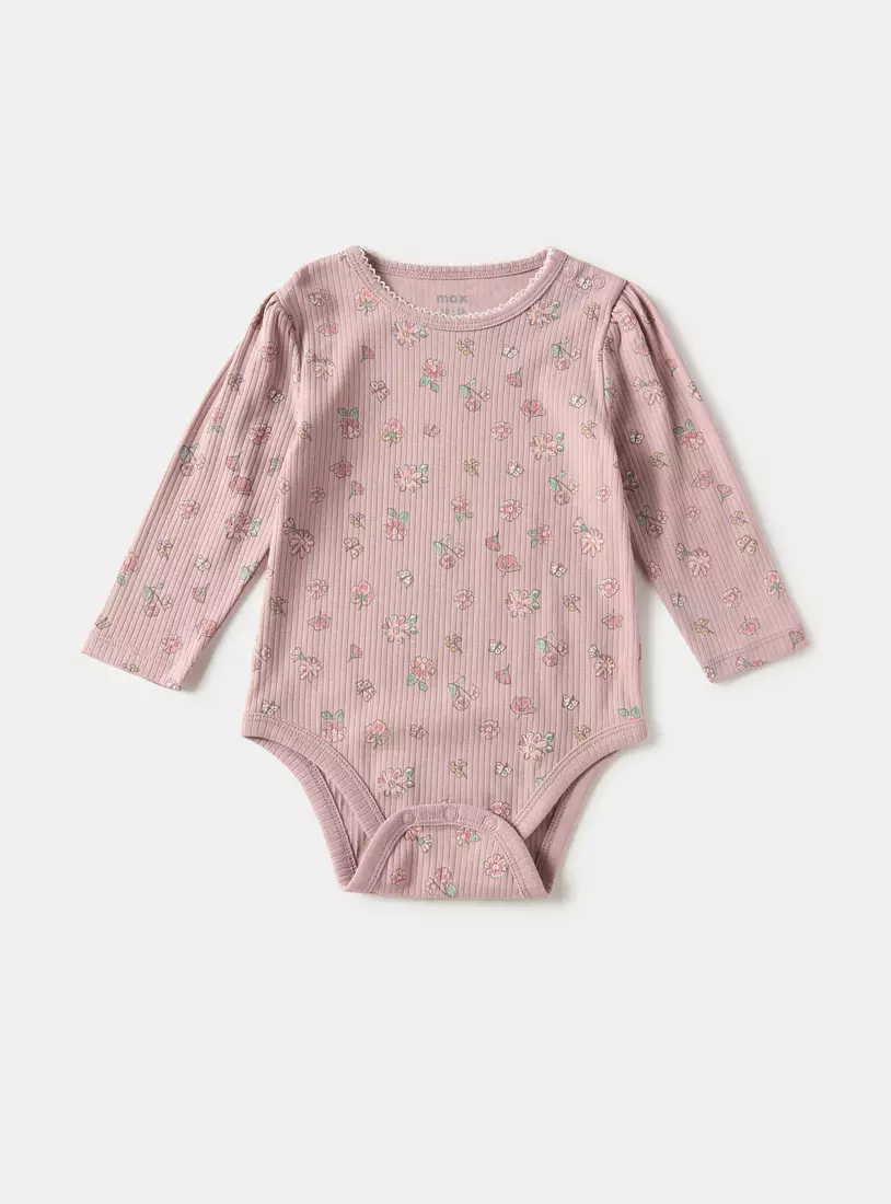 Pack of 2 - Printed Bodysuit with Long Sleeves-2