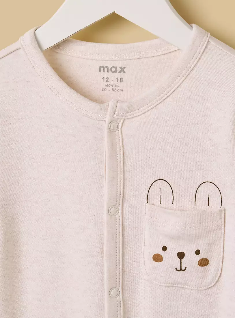 Pack of 2 - Printed Cotton Sleepsuit-3