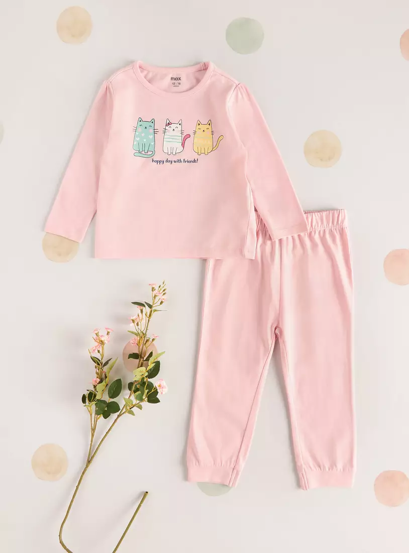 Pack of 2 - Printed Pyjama Set-2