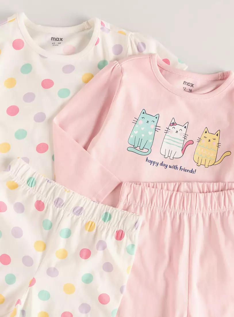 Pack of 2 - Printed Pyjama Set-4