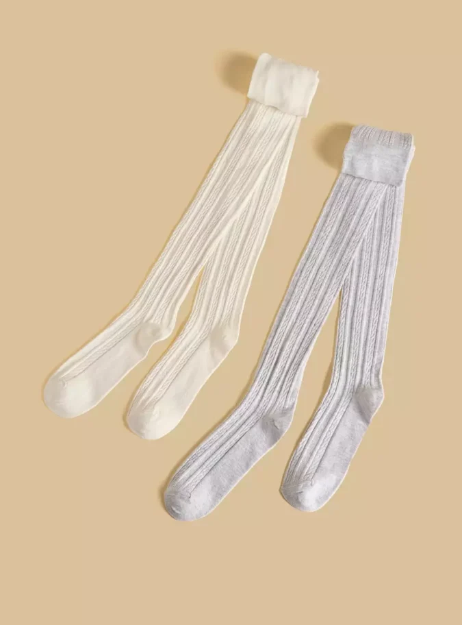 Pack of 2 - Ribbed Cotton Tights-1