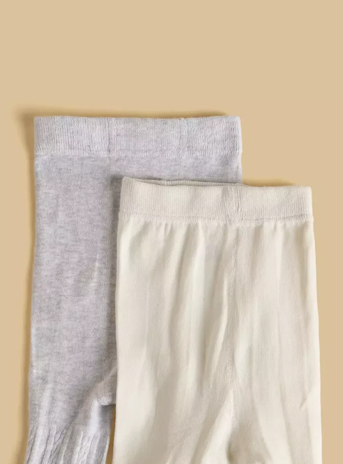 Pack of 2 - Ribbed Cotton Tights-2