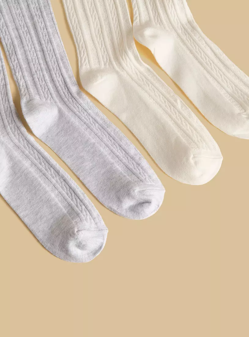 Pack of 2 - Ribbed Cotton Tights-4