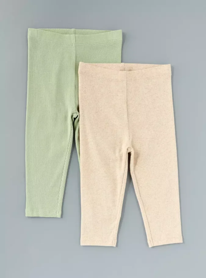 Pack of 2 - Ribbed Leggings-1