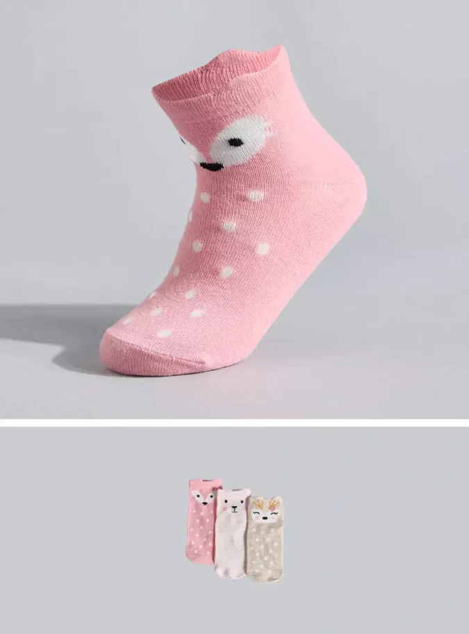 Pack of 3 - Animal Print Ankle Length Socks-1