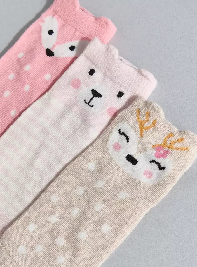 Pack of 3 - Animal Print Ankle Length Socks-4