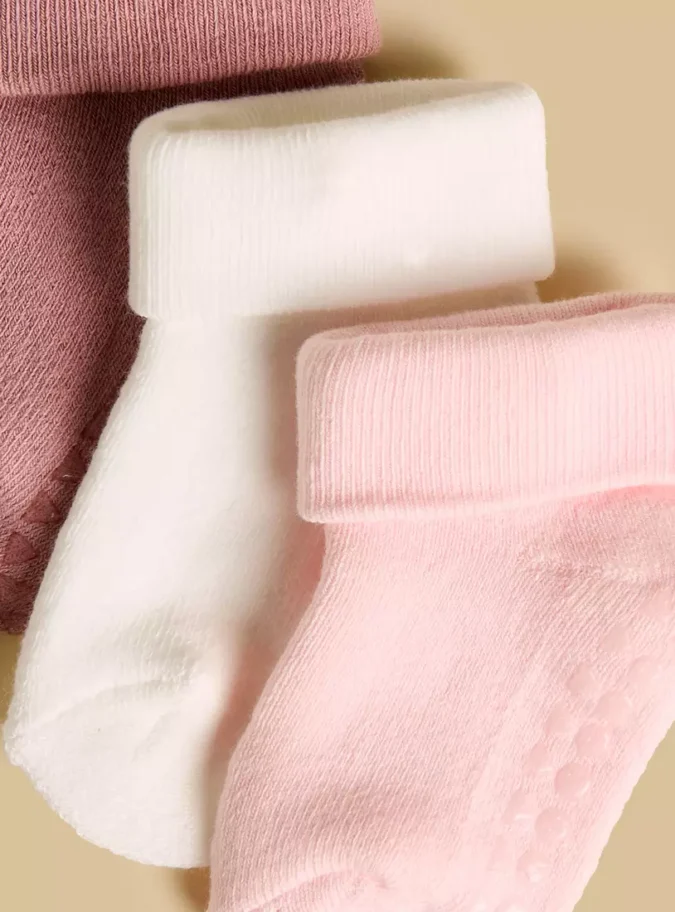 Pack of 3 - Antiskid Ankle Length Cotton Socks-2