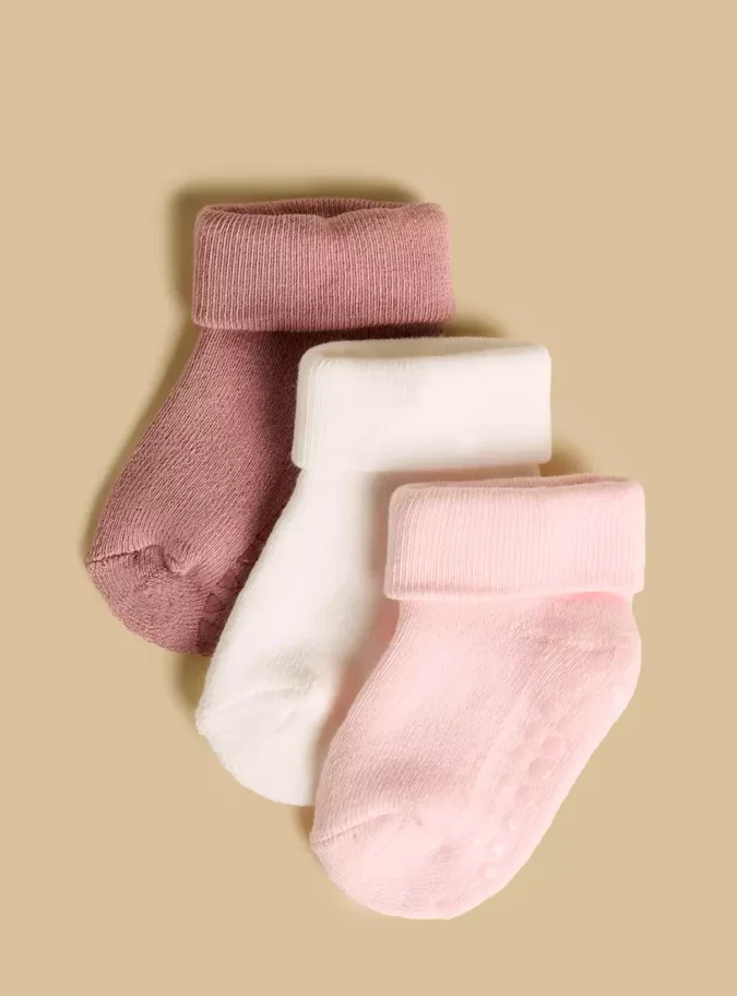 Pack of 3 - Antiskid Ankle Length Cotton Socks-3