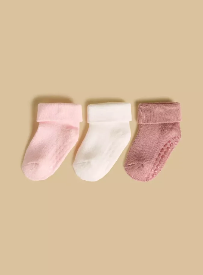 Pack of 3 - Antiskid Ankle Length Cotton Socks-4