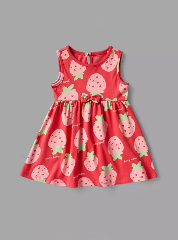 Pack of 3 - Bow Accent Sleeveless Cotton Dress-2