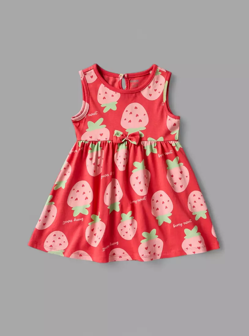 Pack of 3 - Bow Accent Sleeveless Cotton Dress-2