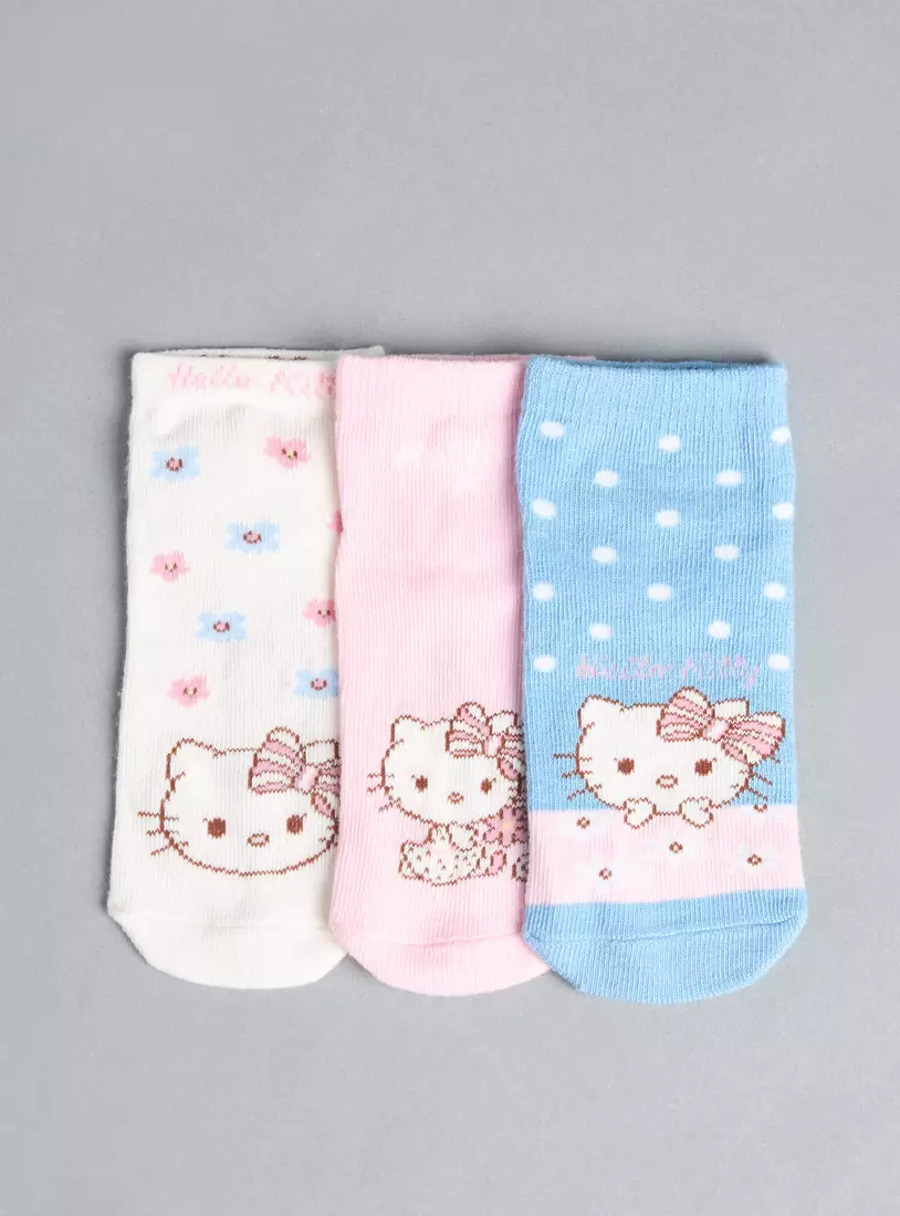 Pack of 3 - Hello Kitty Print Cotton Ankle Length Socks2