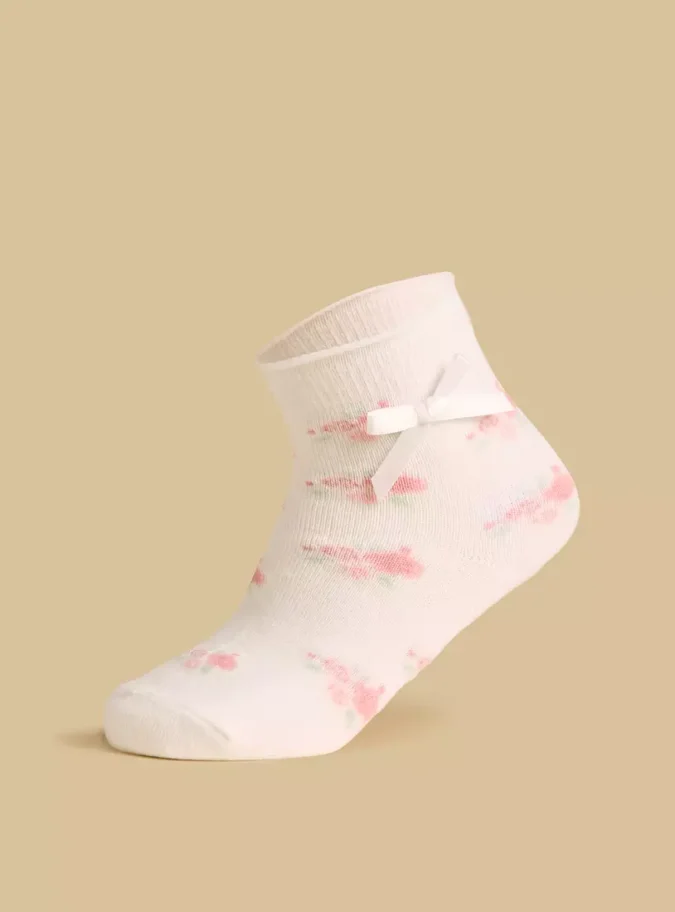 Pack of 3 - Printed Ankle Length Cotton Socks-1