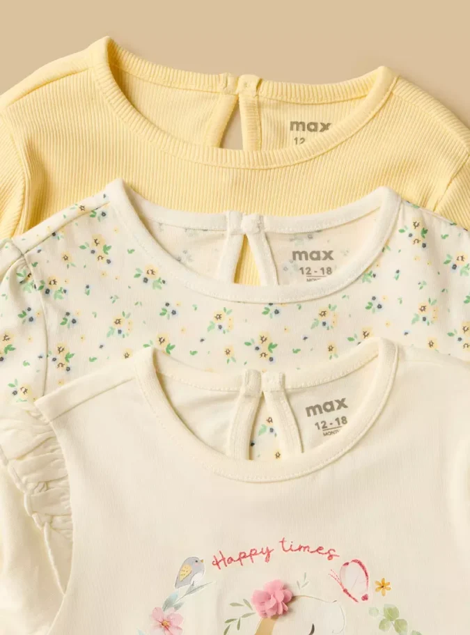 Pack of 3 - Printed Cotton T-shirt-3