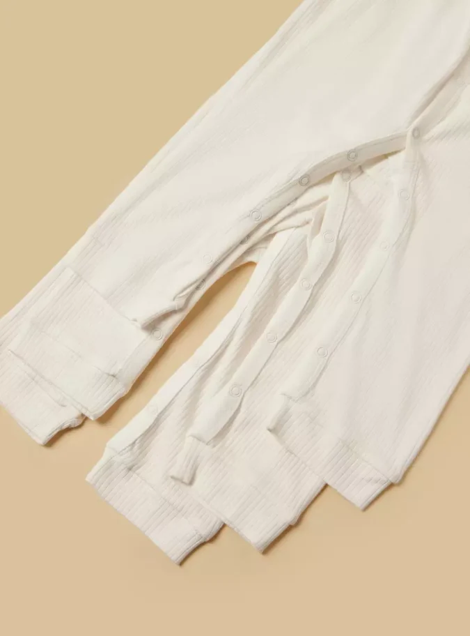 Pack of 3 - Ribbed Cotton Sleepsuit-4