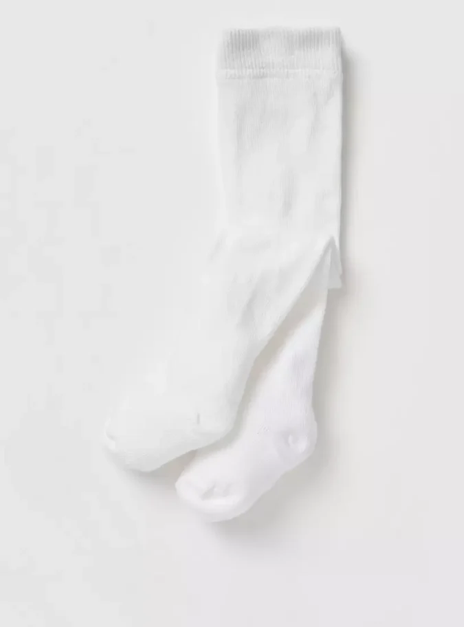 Pack of 3 - Solid BCI Cotton Tights with Cuffed Hem-3