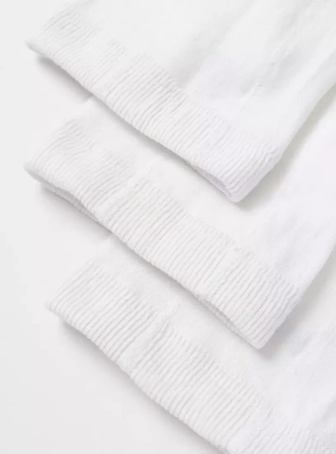 Pack of 3 - Solid BCI Cotton Tights with Cuffed Hem-4