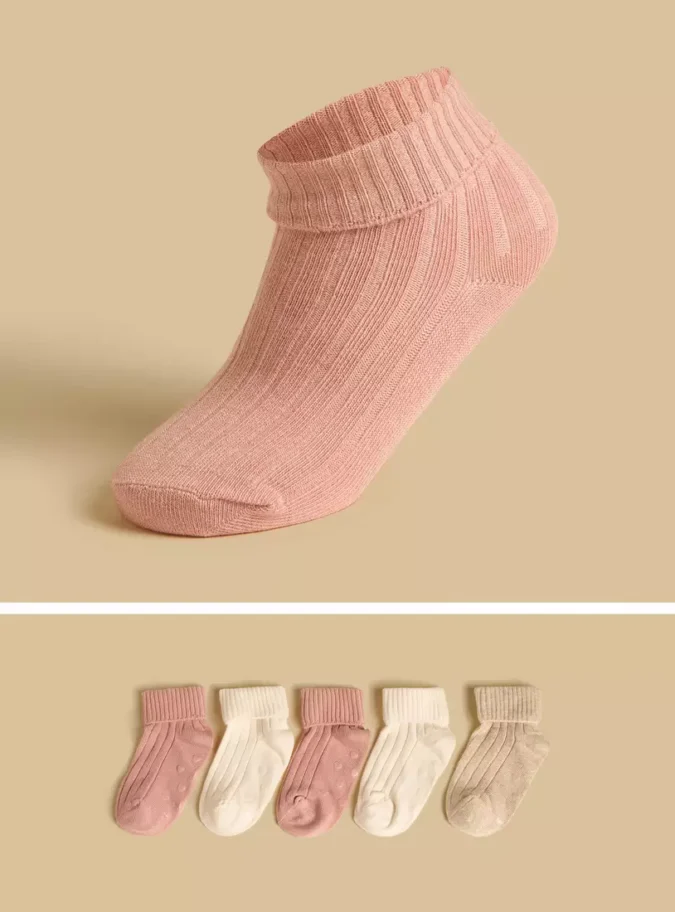 Pack of 5 - Antiskid Cotton Ankle Length Socks-1
