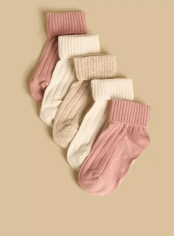 Pack of 5 - Antiskid Cotton Ankle Length Socks-2