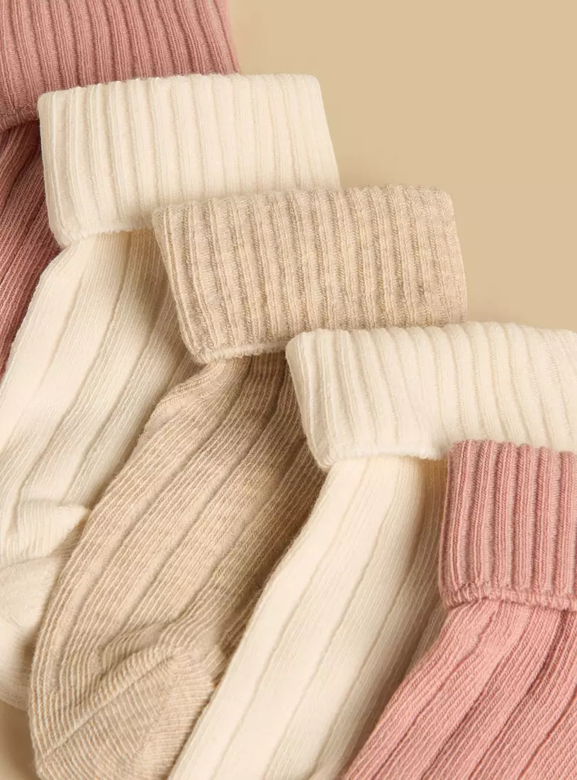 Pack of 5 - Antiskid Cotton Ankle Length Socks-3