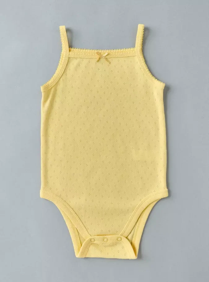 Pack of 5 - Bow Accent Pointelle Sleeveless Bodysuit-2