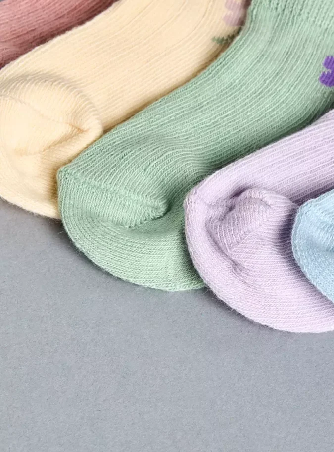 Pack of 5 - Floral Print Ankle Length Socks-4