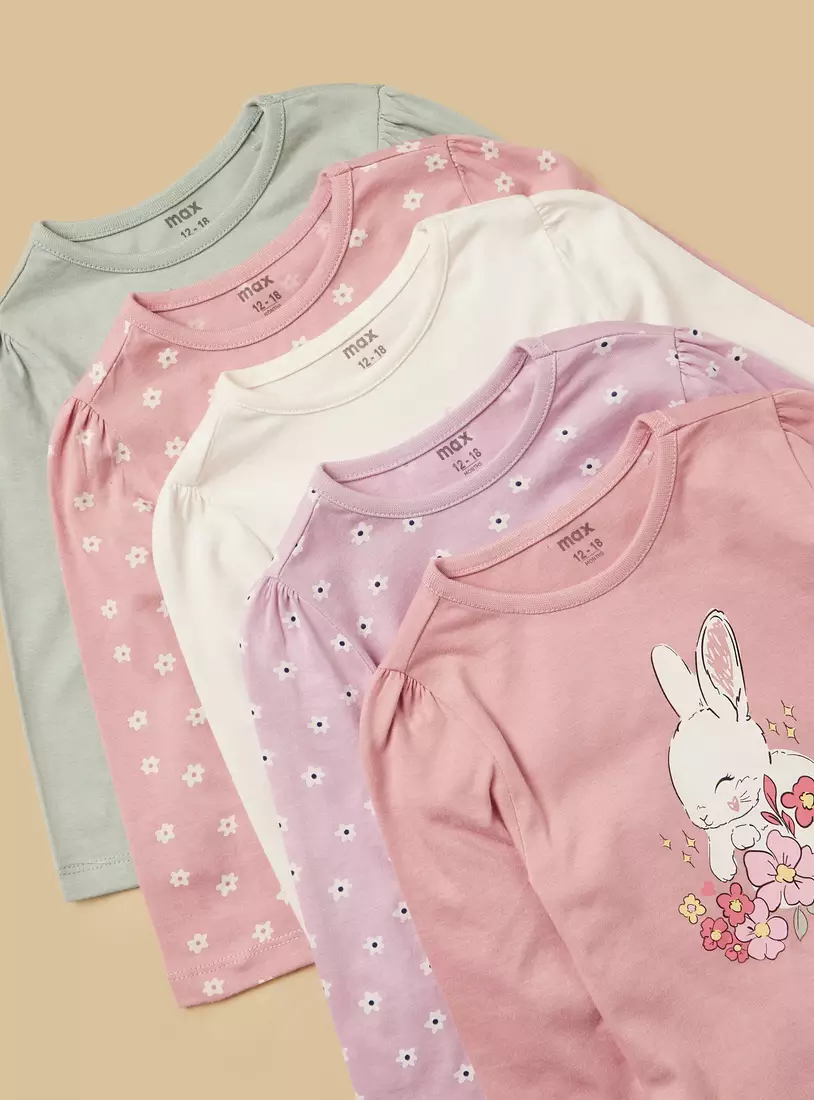 Pack of 5 - Printed Cotton T-shirt-3