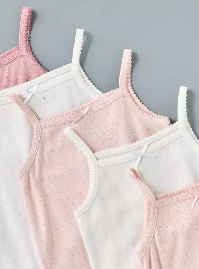 Pack of 5 - Textured Sleeveless Cotton Bodysuit-3